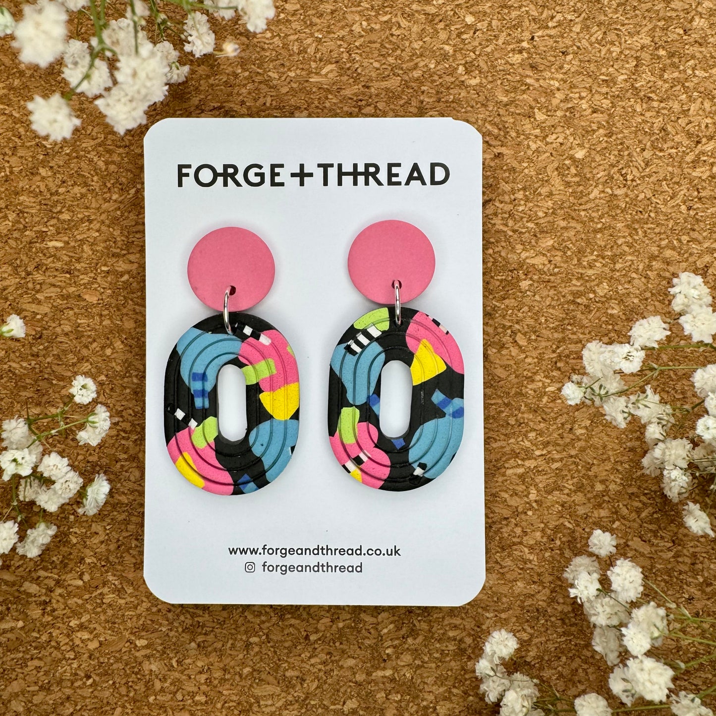 ABSTRACT POP ART LOOP EARRINGS