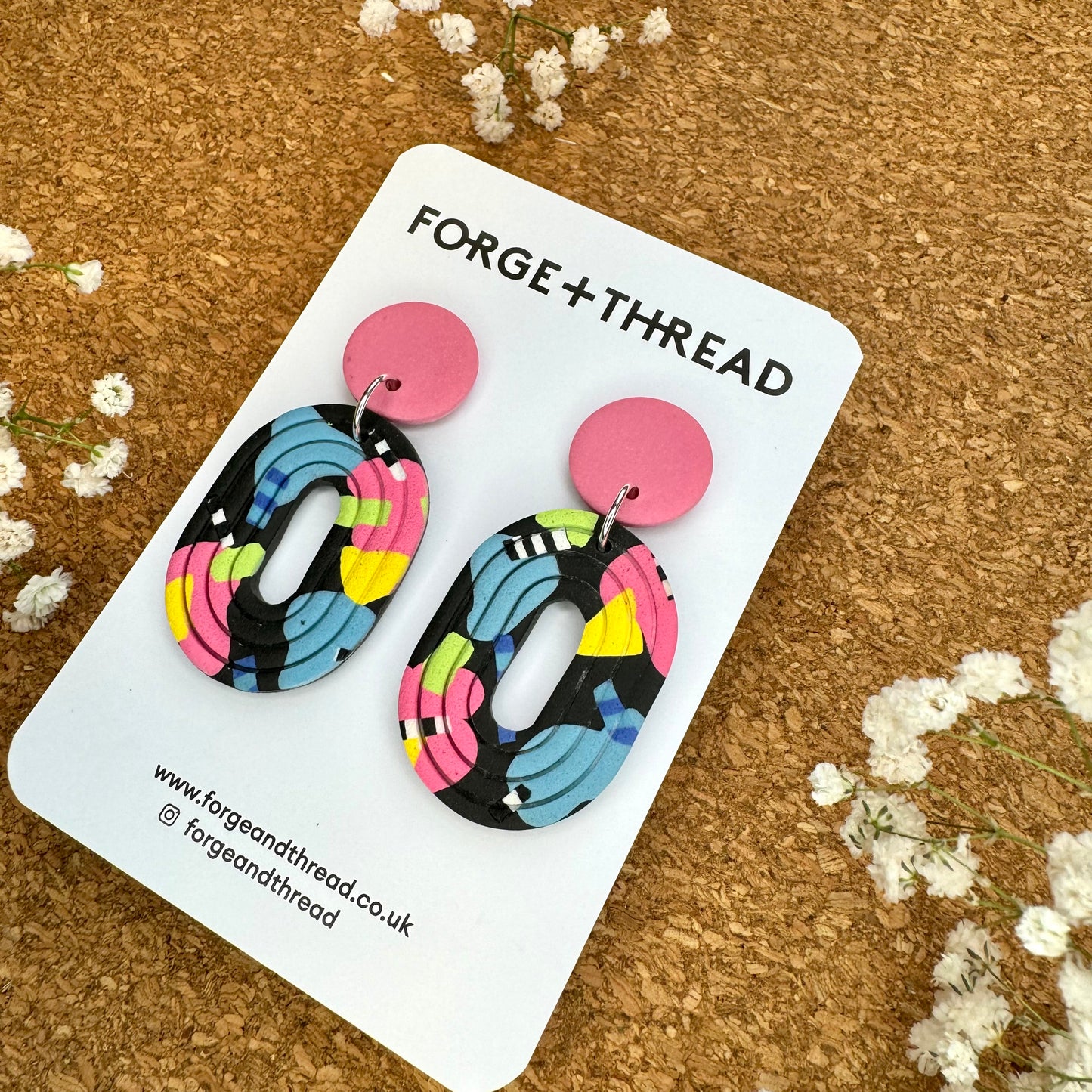 ABSTRACT POP ART LOOP EARRINGS