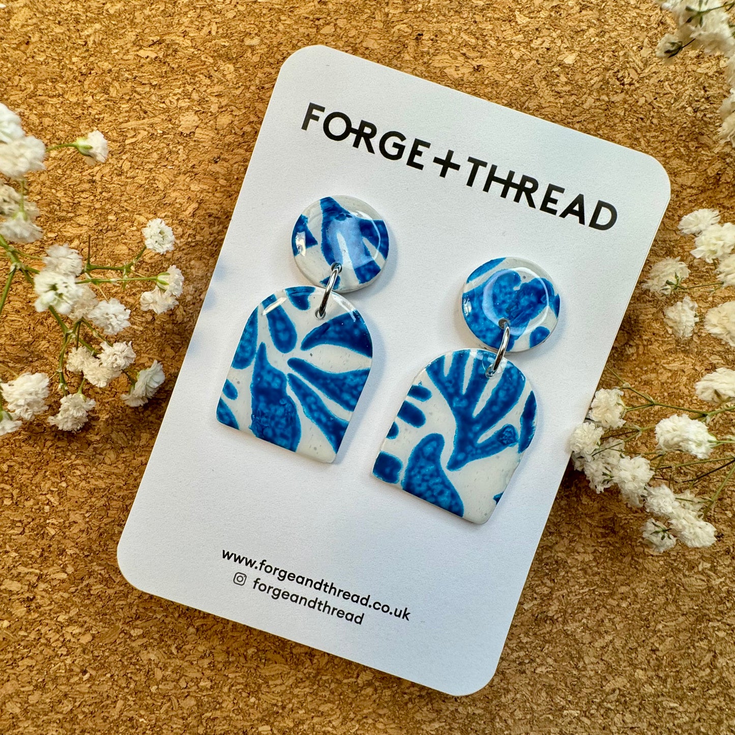 BLUE MATISSE SMALL ARCH EARRINGS