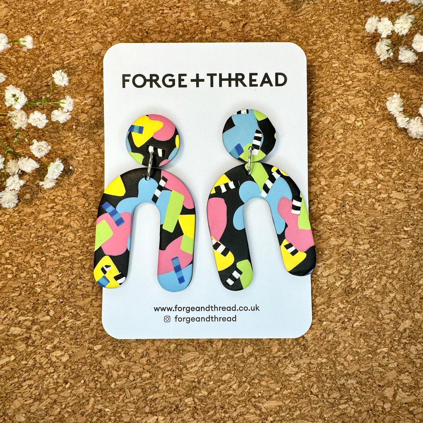 ABSTRACT POP ART LARCH ARCH EARRINGS