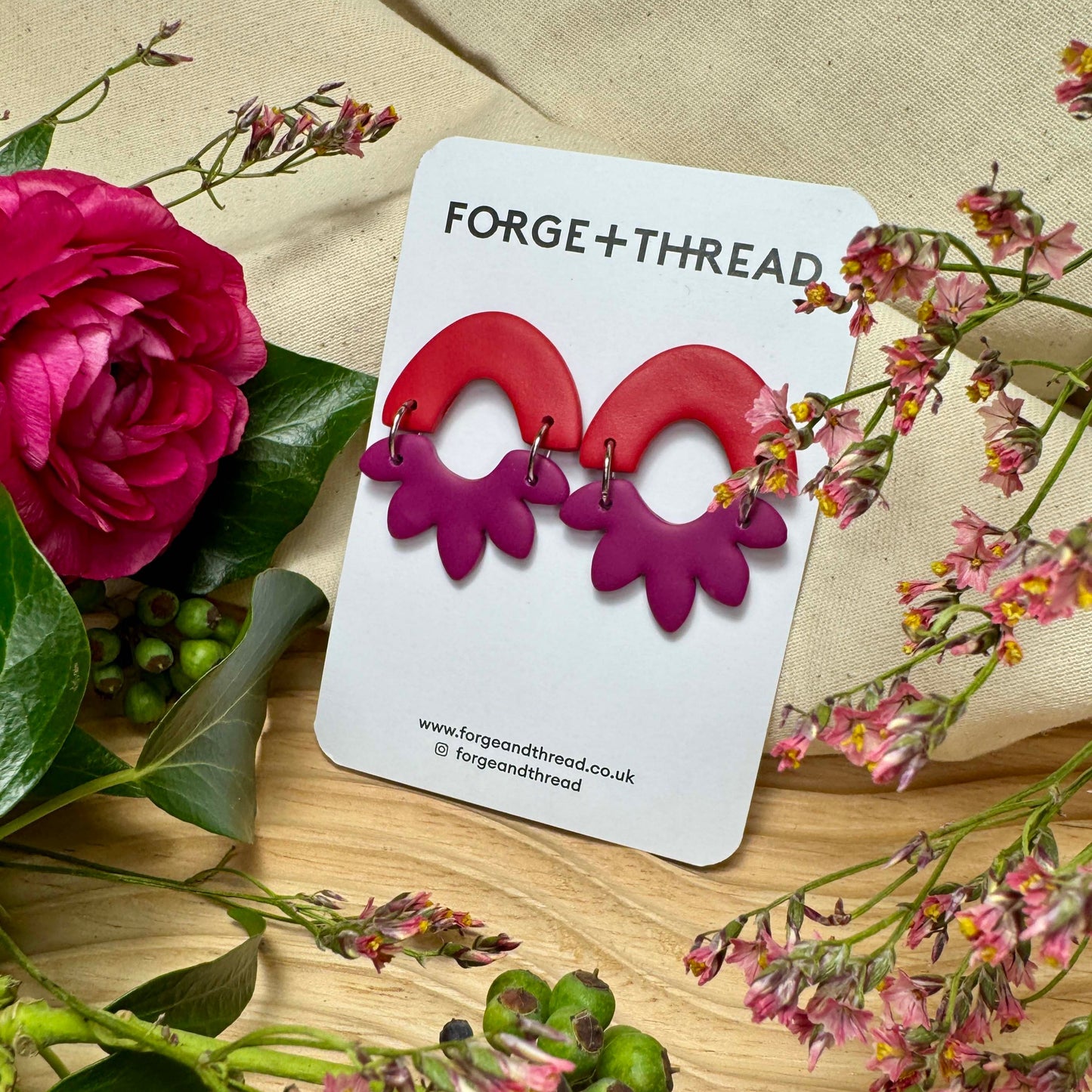 MAISY EARRING - RED & PURPLE