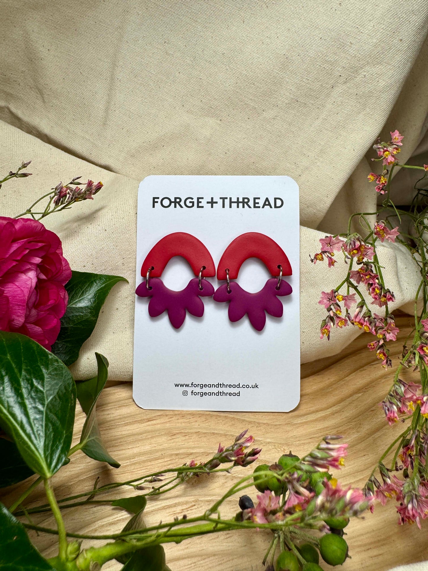 MAISY EARRING - RED & PURPLE