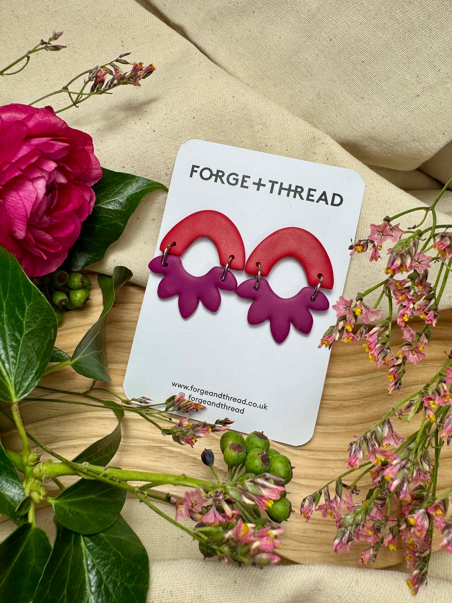 MAISY EARRING - RED & PURPLE