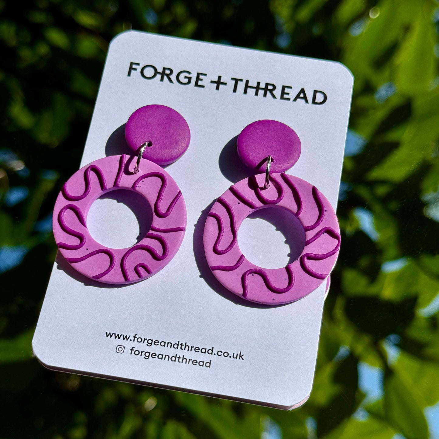 BERRY WIGGLE TEXTURED CIRCLE EARRINGS