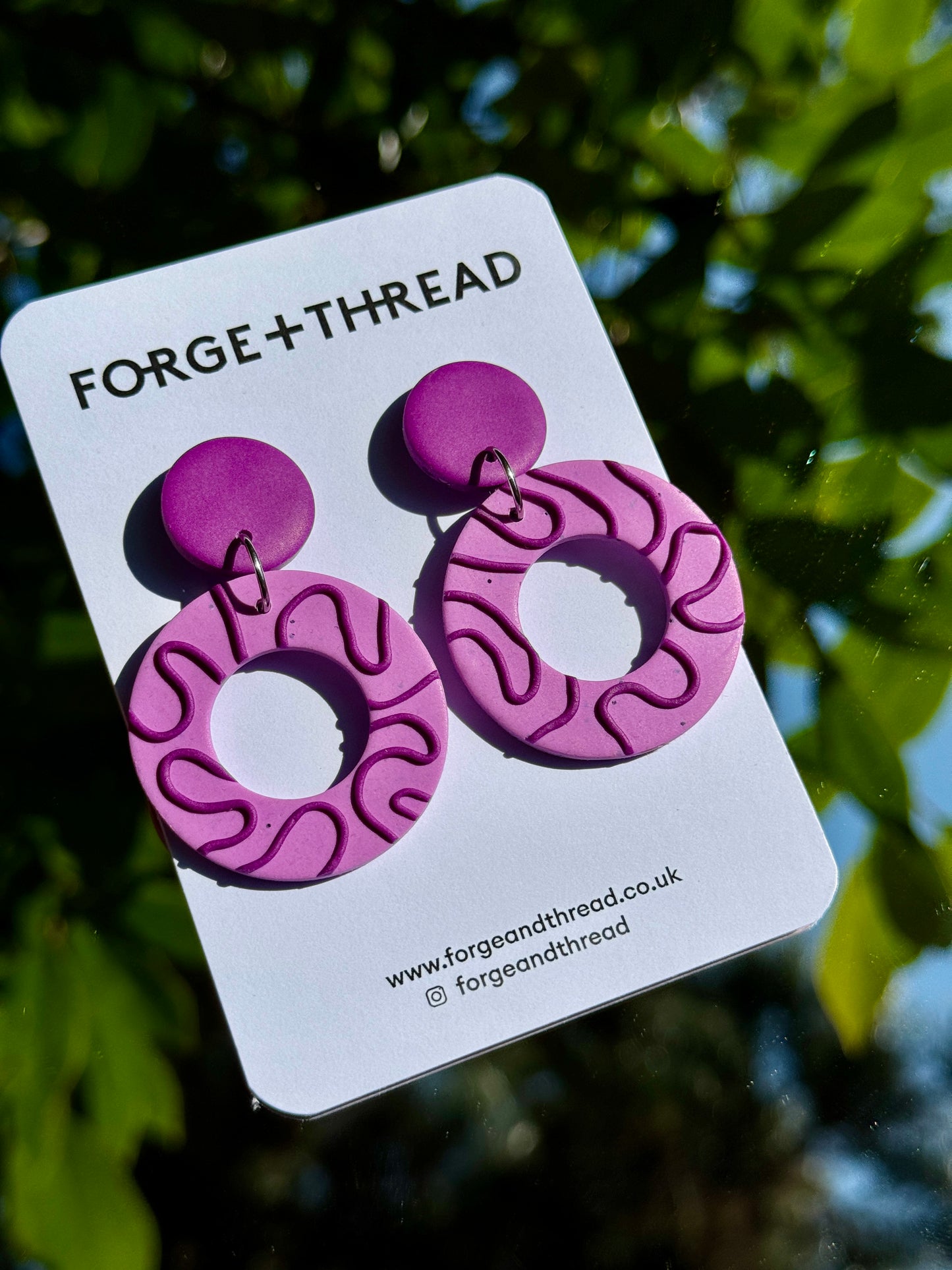 BERRY WIGGLE TEXTURED CIRCLE EARRINGS