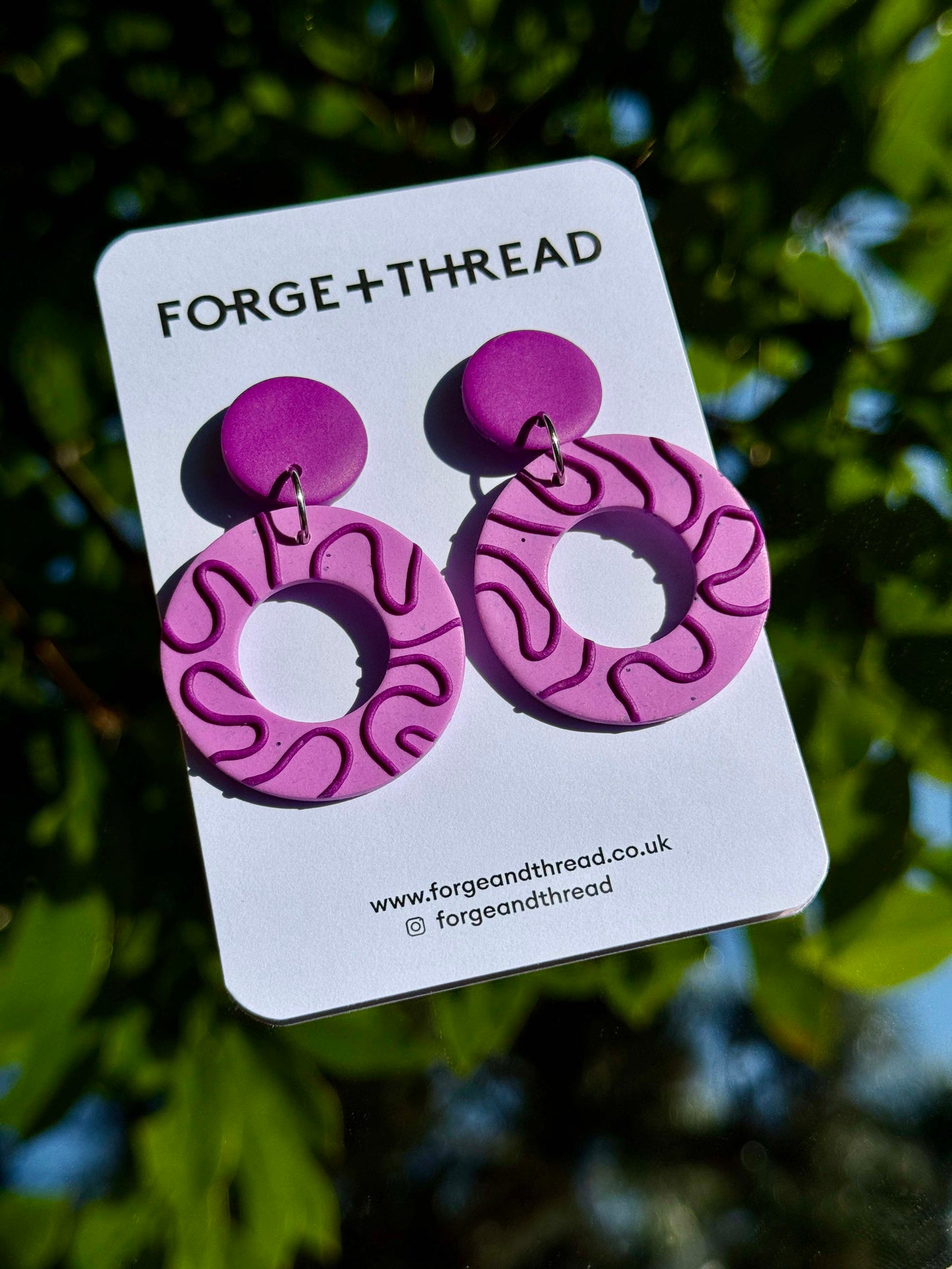BERRY WIGGLE TEXTURED CIRCLE EARRINGS