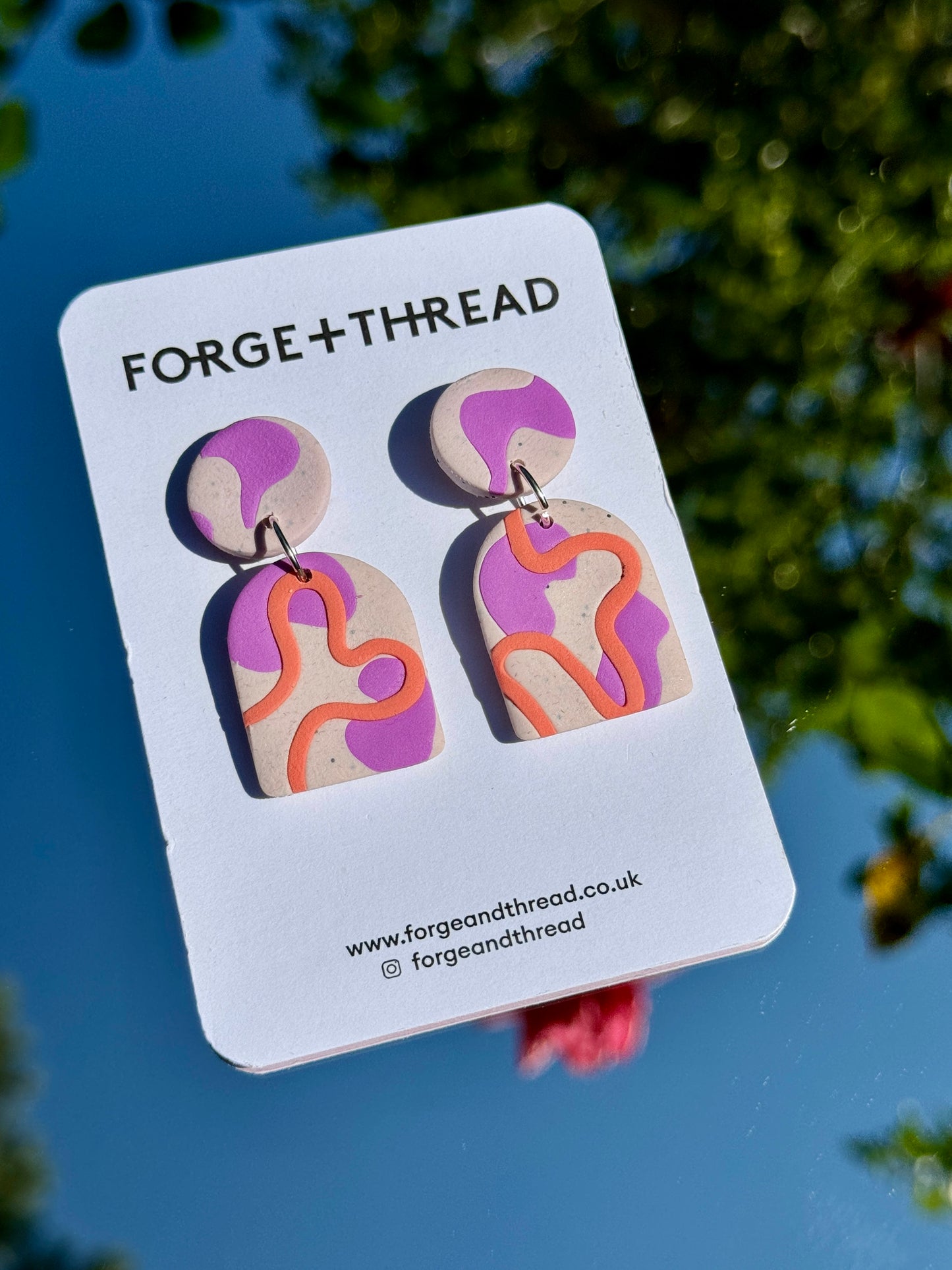 LILAC & PEACH WIGGLE ARCH EARRINGS