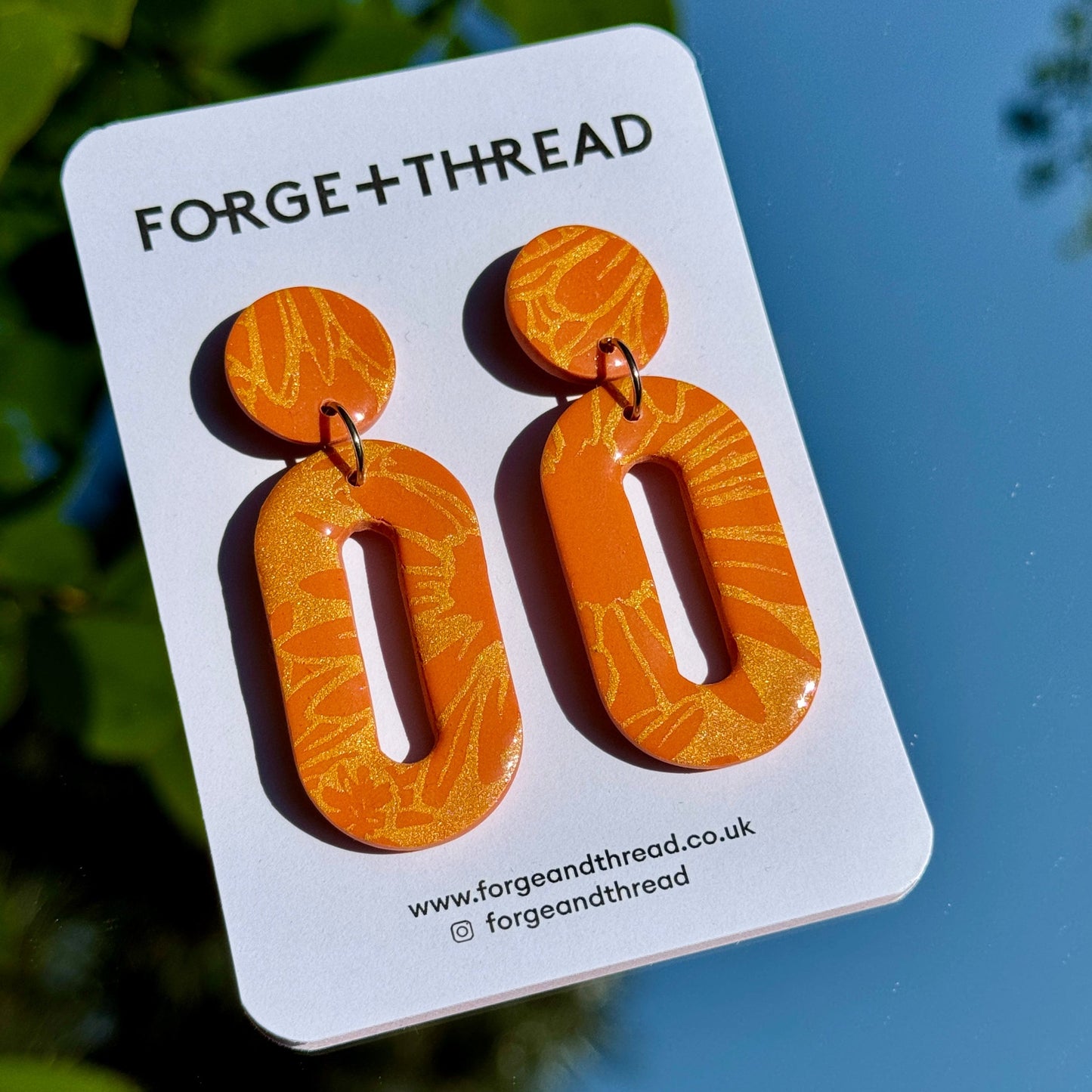 SUNFLOWER OVALS - GOLD & ORANGE