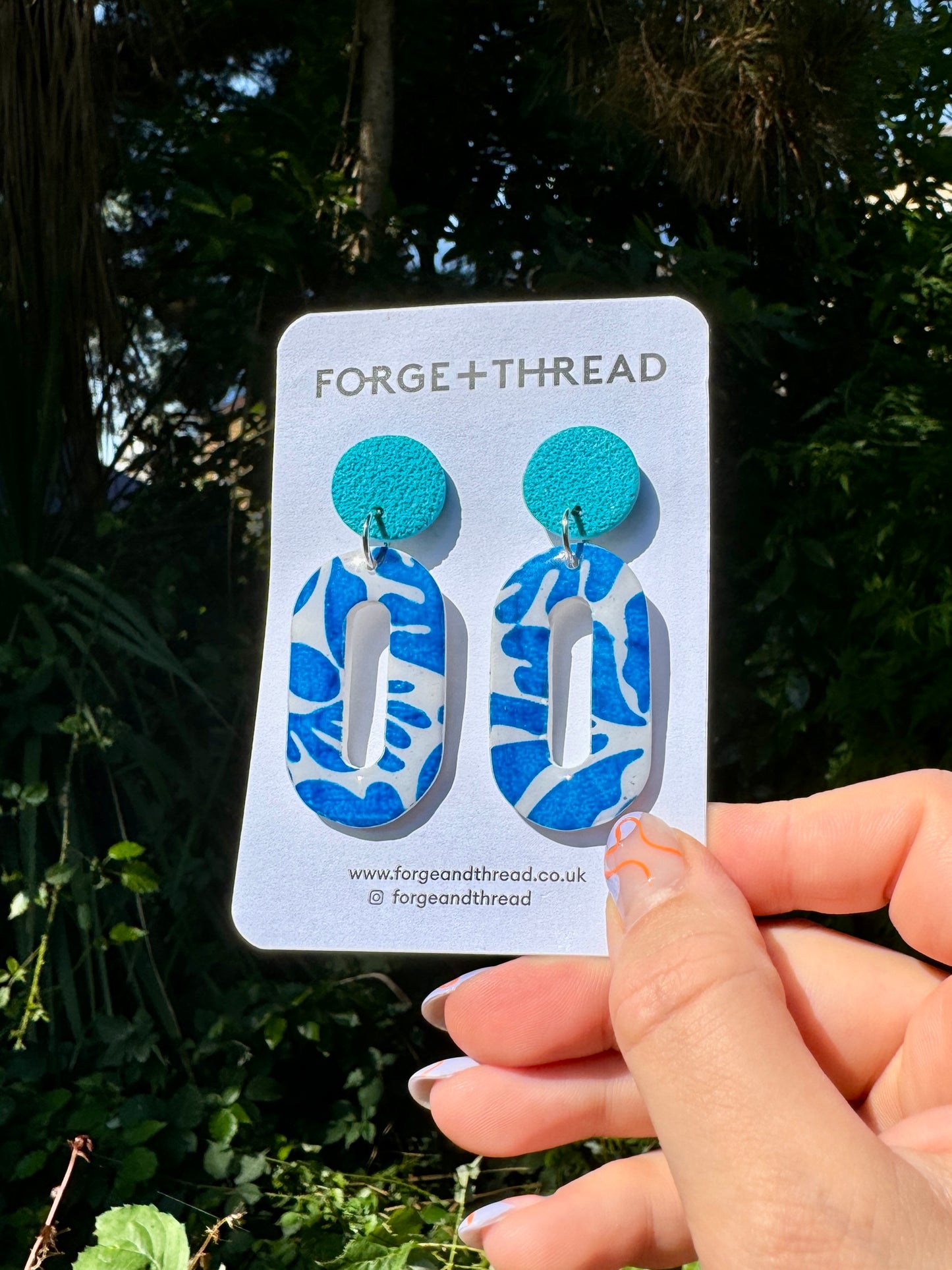 BLUE MATISSE OVAL DROP EARRINGS