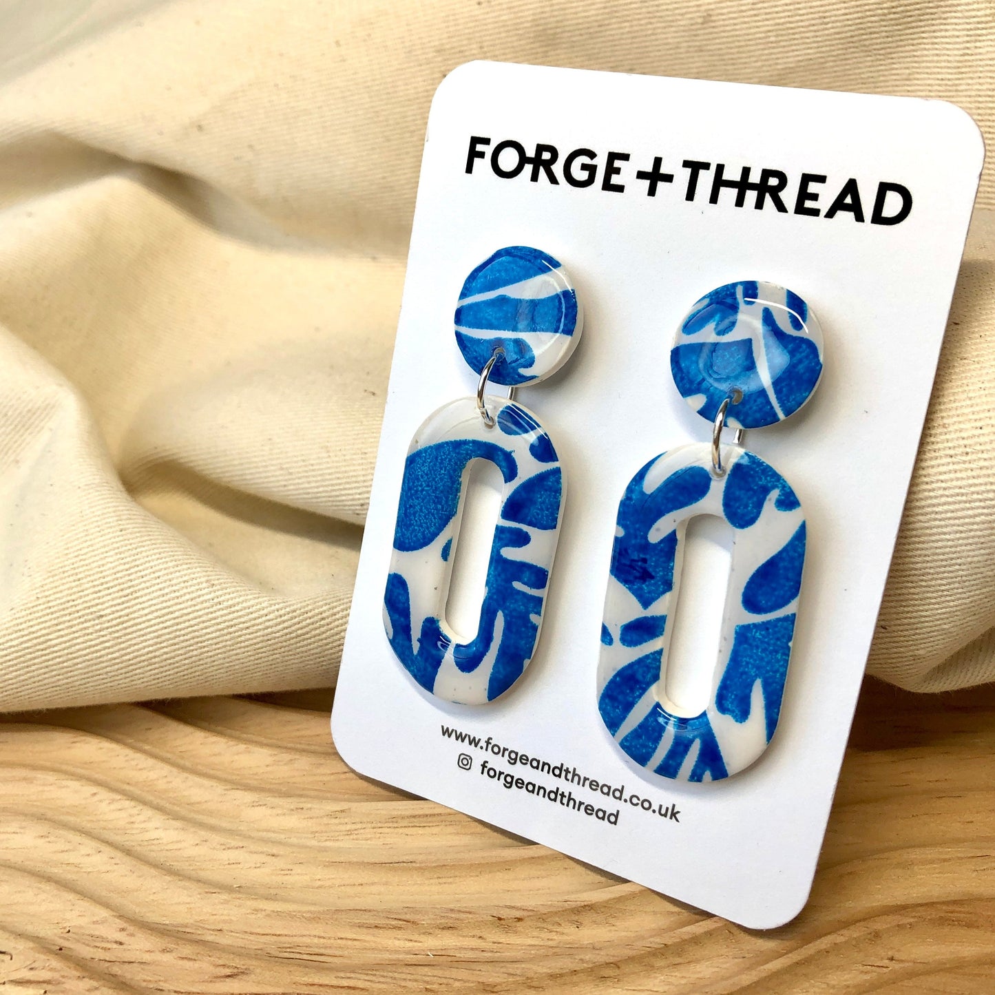 BLUE MATISSE OVAL DROP EARRINGS