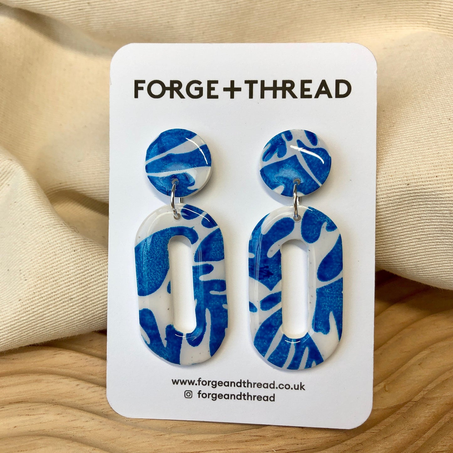 BLUE MATISSE OVAL DROP EARRINGS