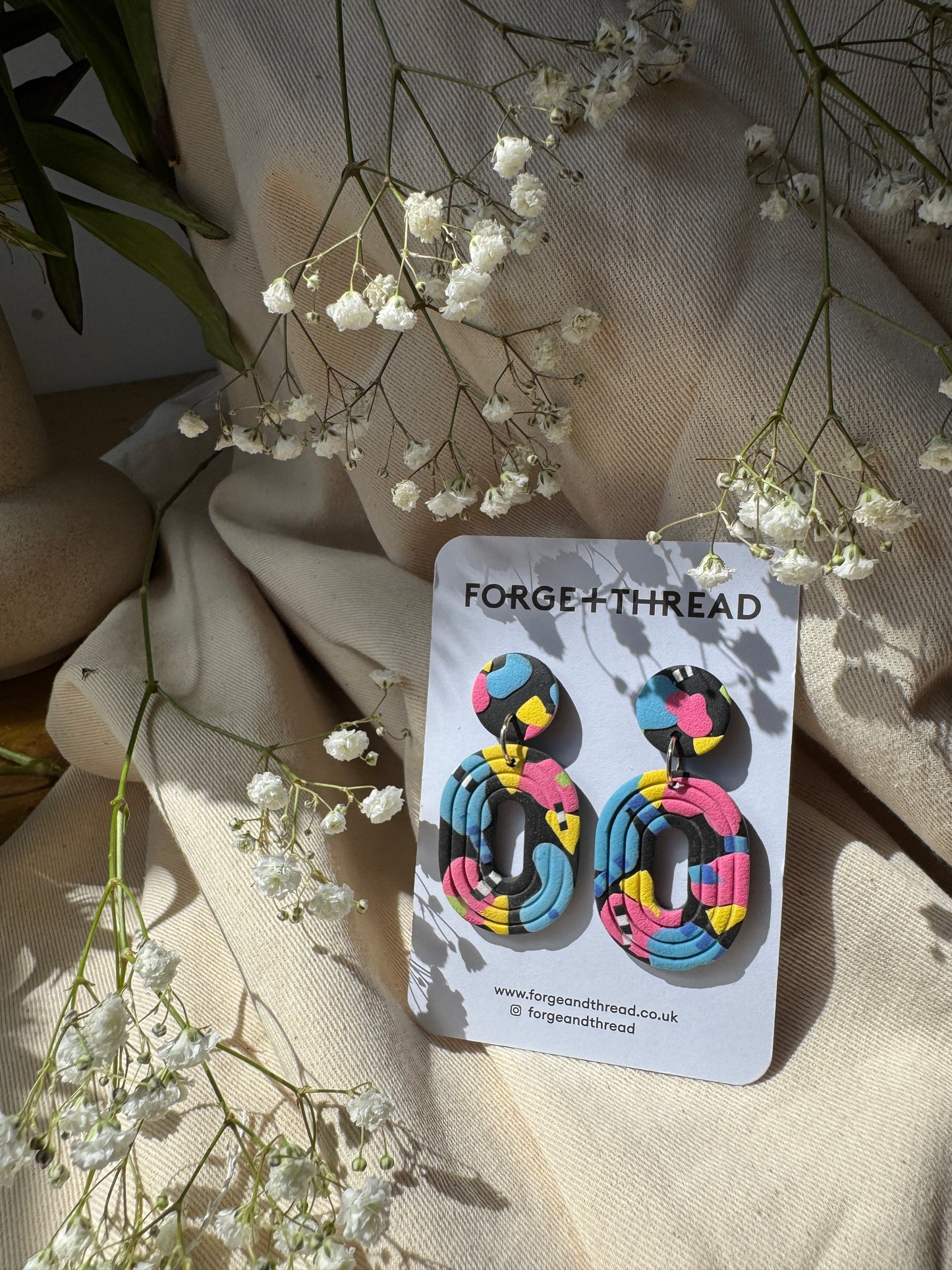 ABSTRACT POP ART LOOP EARRINGS