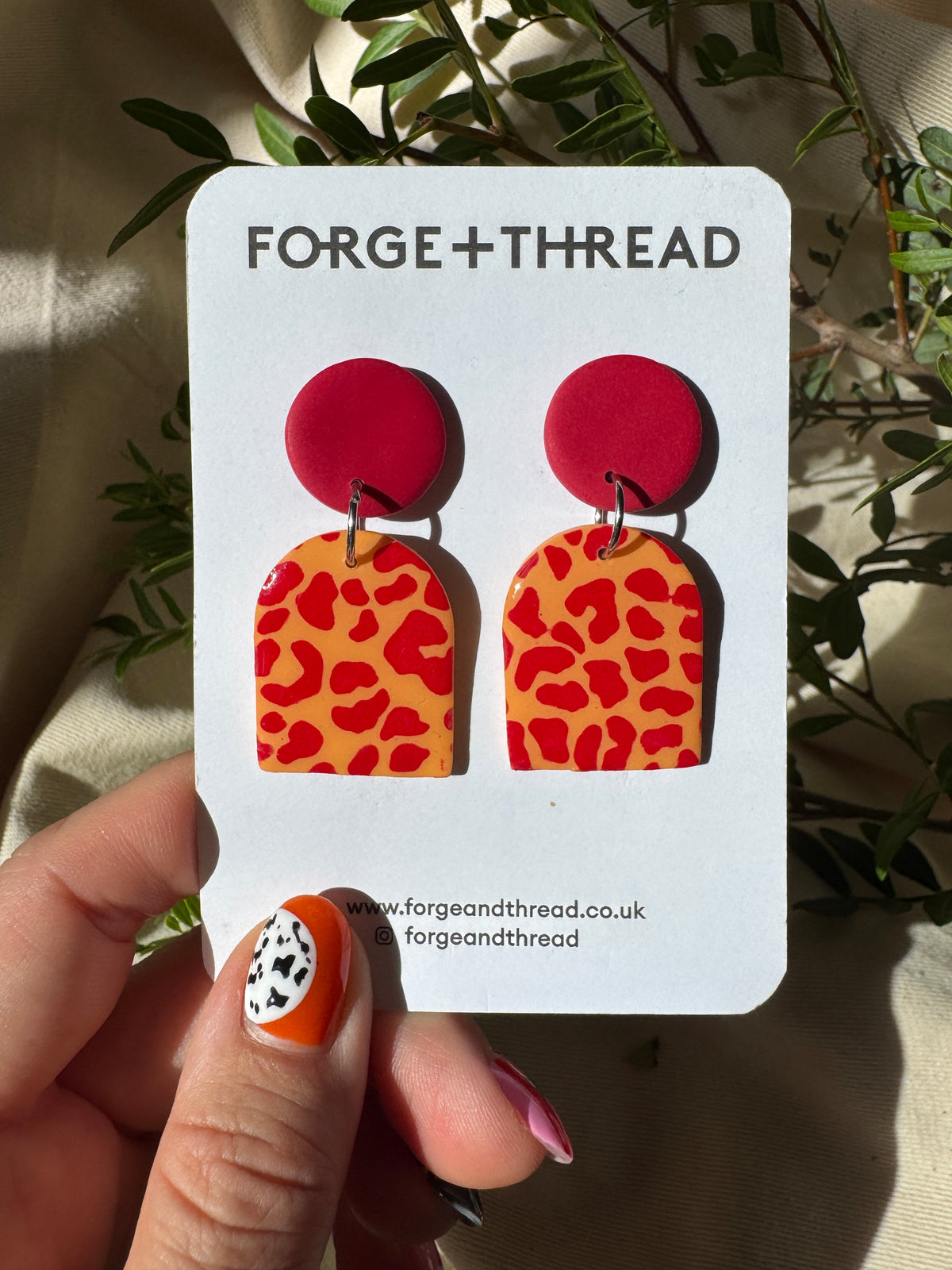 LEOPARD OVAL EARRINGS