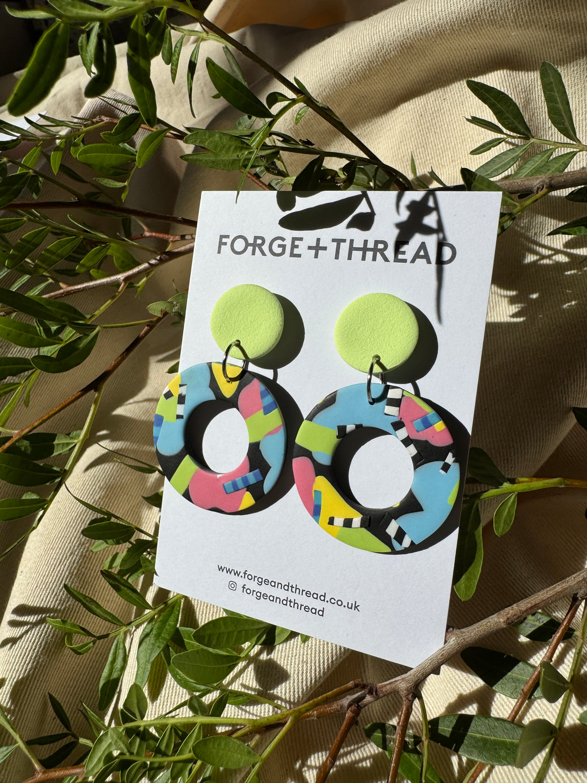 ABSTRACT POP ART CIRCLE EARRINGS