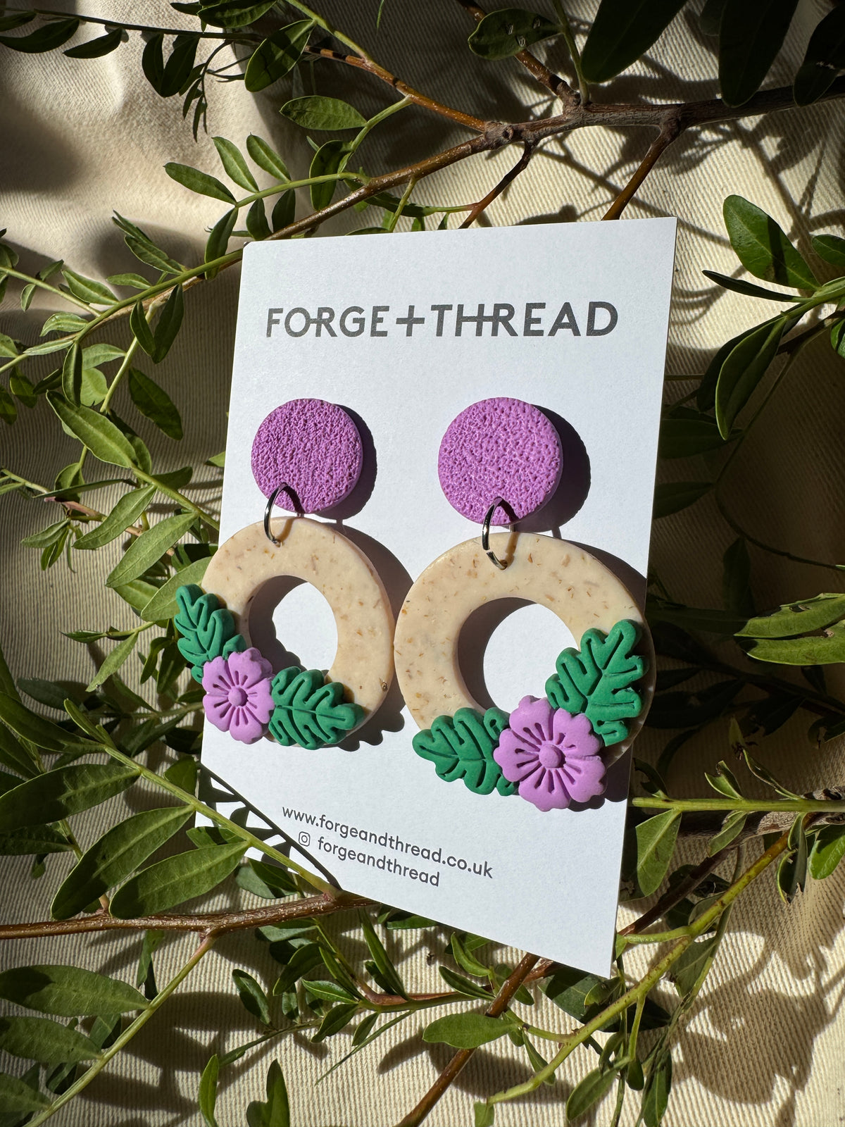 3D FLOWER CIRCLE EARRINGS