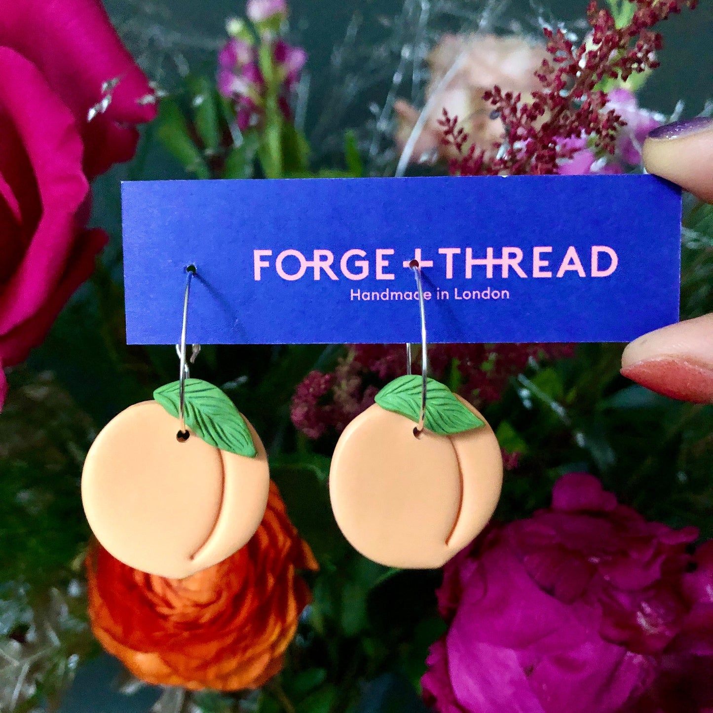 PEACH FRUIT EARRINGS