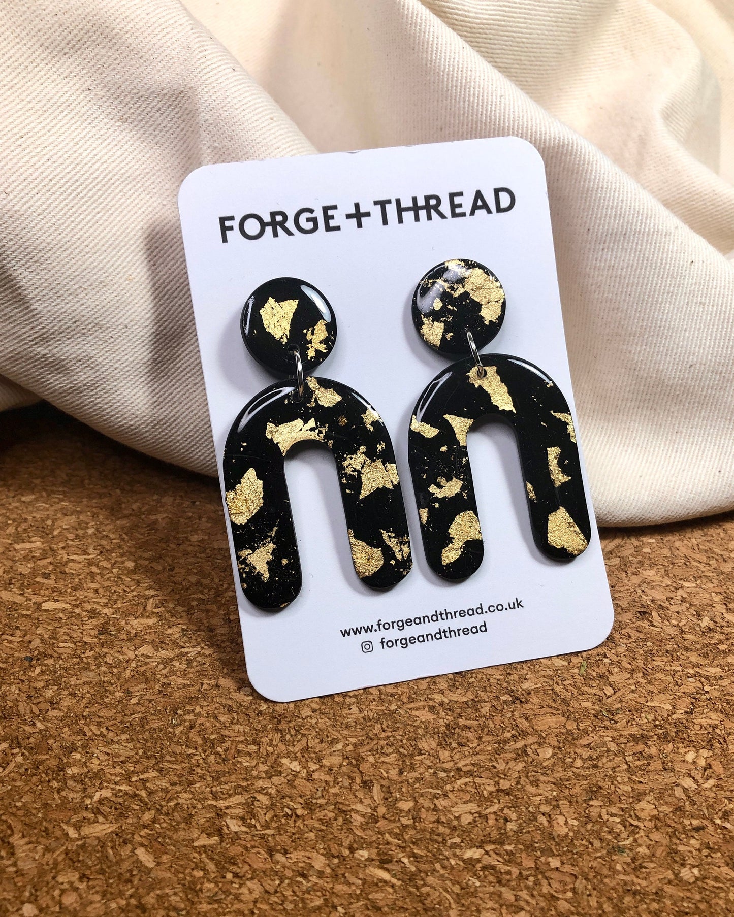 GOLD LEAF ROUNDED ARCH EARRINGS