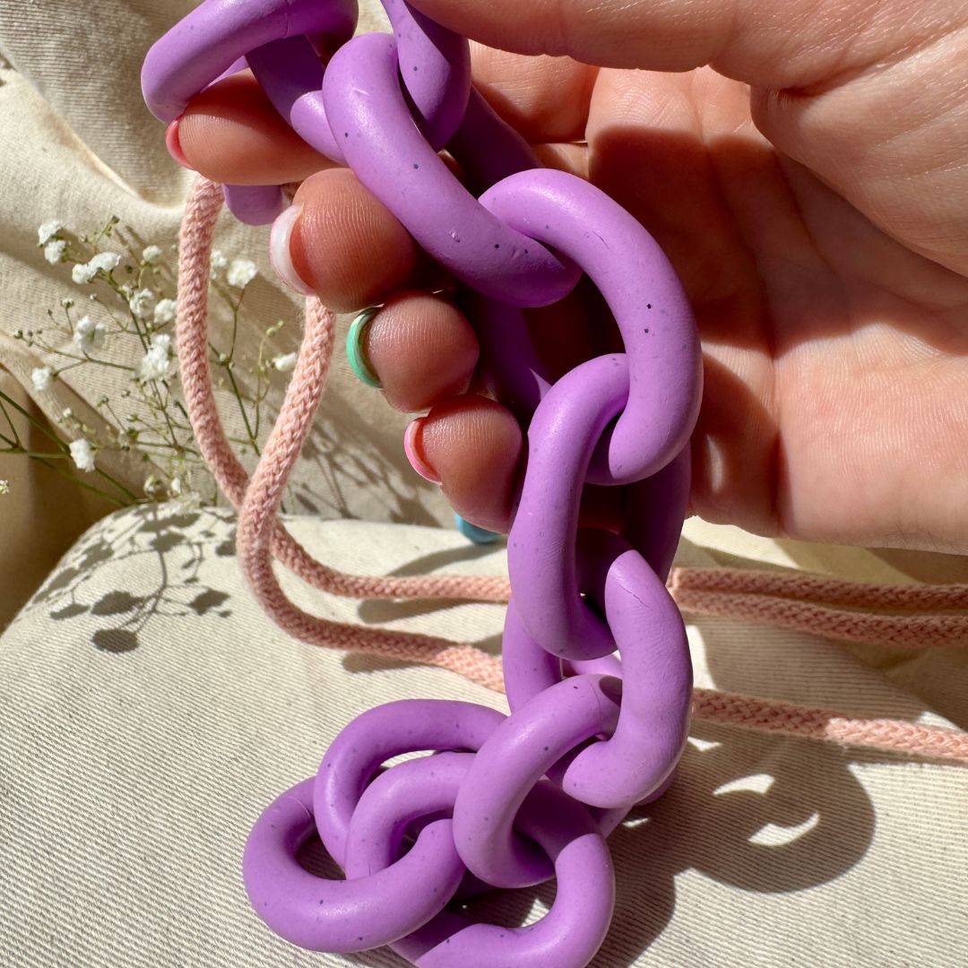 PURPLE CHUNKY LINK NECKLACE