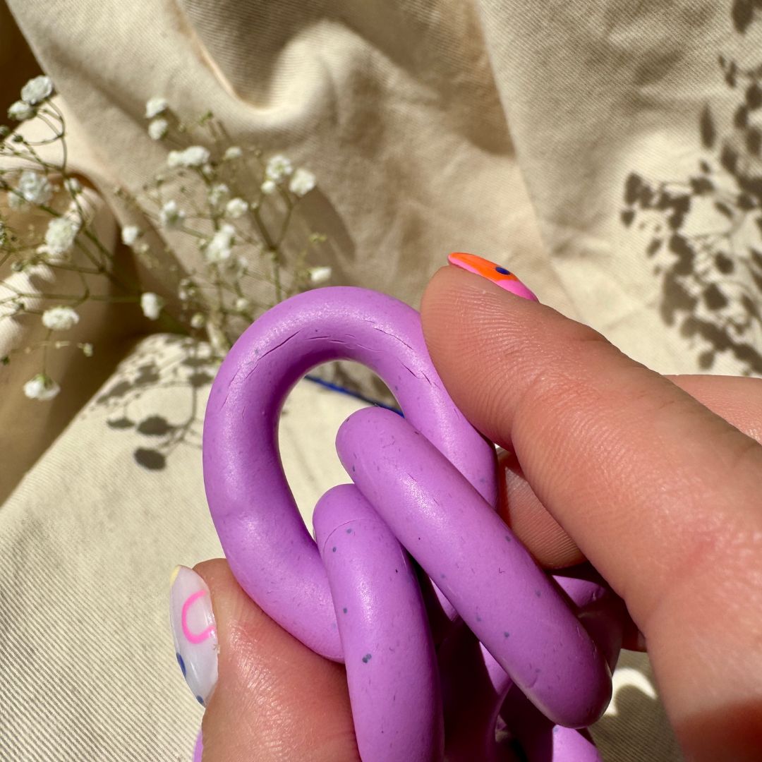 PURPLE CHUNKY LINK NECKLACE