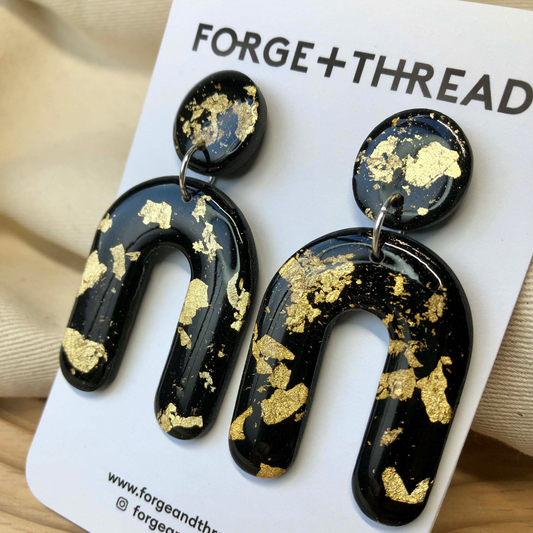 GOLD LEAF ROUNDED ARCH EARRINGS