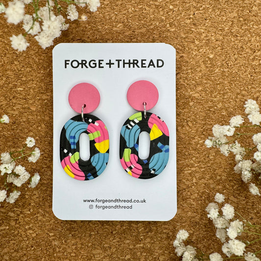 ABSTRACT POP ART LOOP EARRINGS