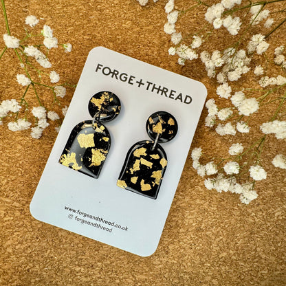 GOLD LEAF SOLID ARCH EARRINGS