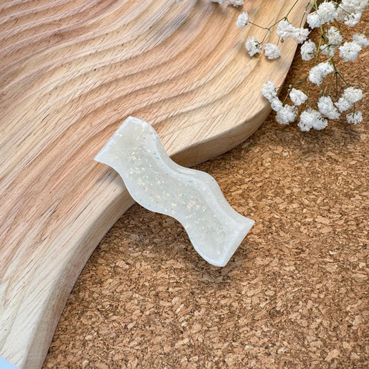 LARGE OPAL WAVEY HAIR SLIDE