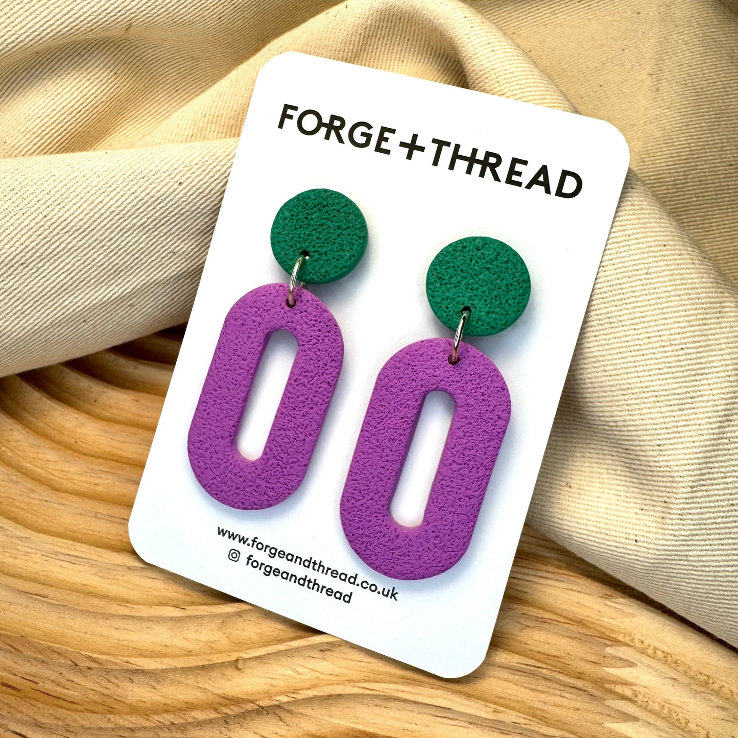 LAVENDER TEXTURED OVAL DROP EARRINGS