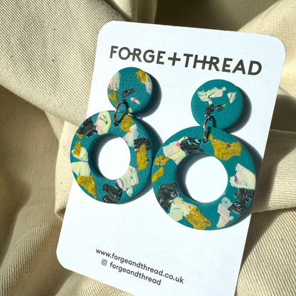 GREEN TERRAZZO DOUGHNUT EARRINGS