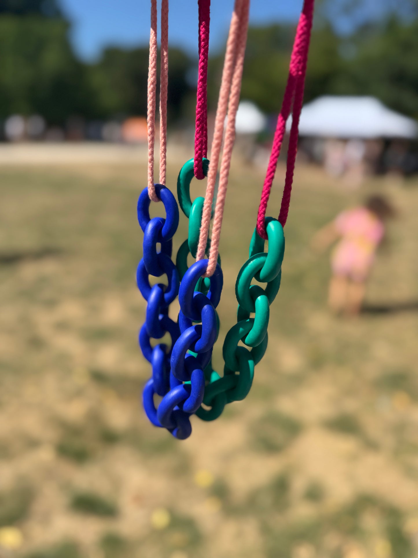 ROYAL BLUE / TURQUOISE CHUNKY LINK NECKLACE