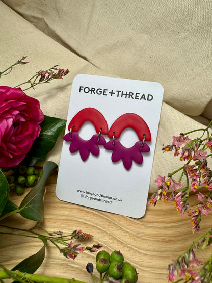 MAISY EARRING - RED & PURPLE