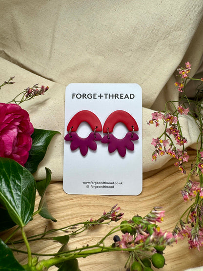 MAISY EARRING - RED & PURPLE