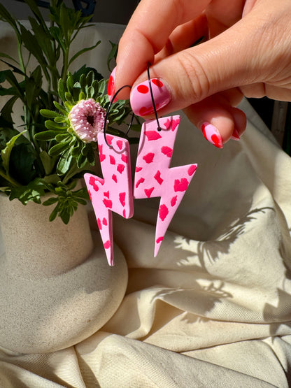 PINK & RED SPECKLE LARGE LIGHTNING