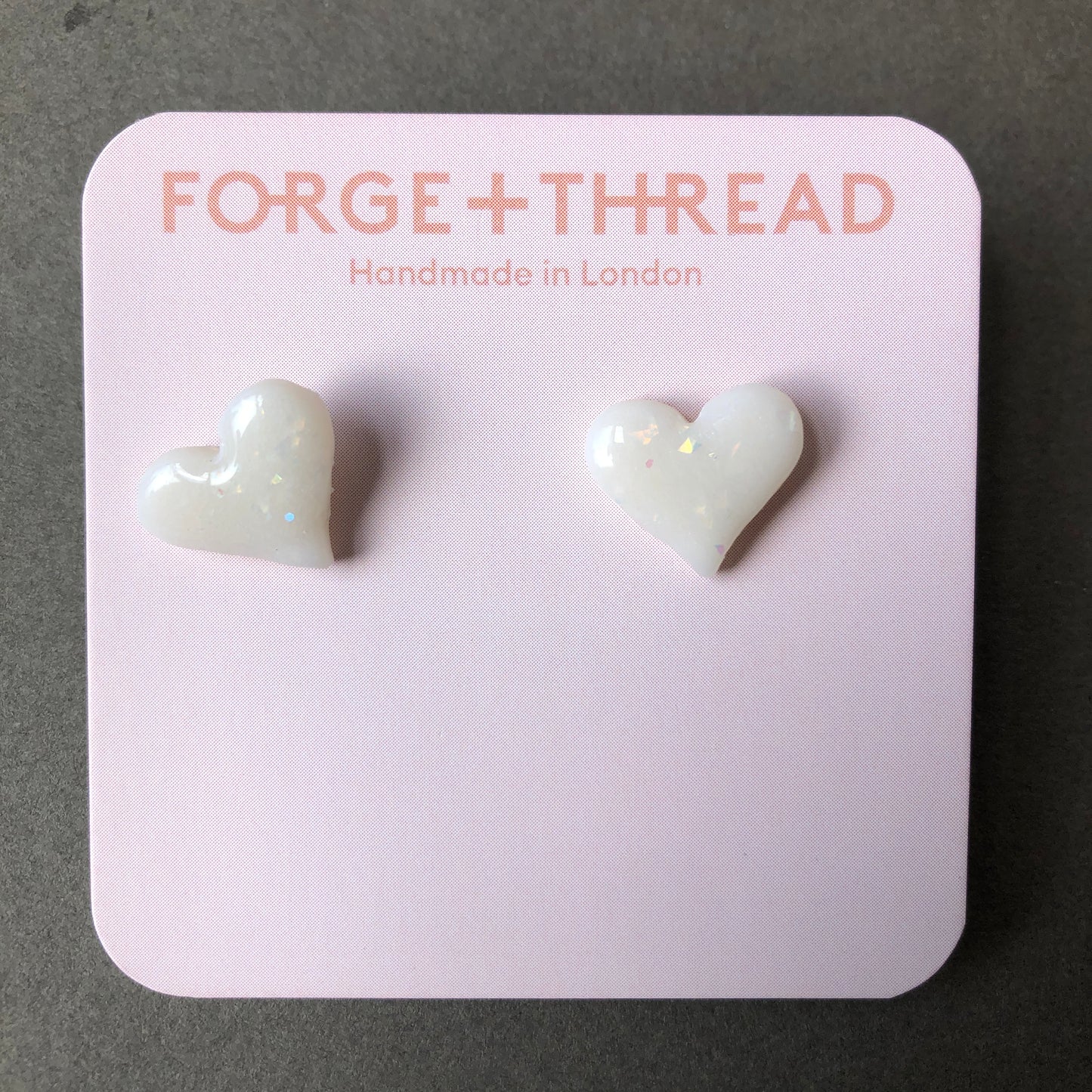 OPAL HEART STUDS