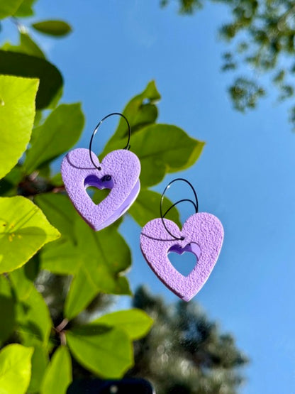 LARGE LILAC TEXTURED HEARTS
