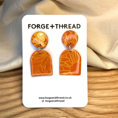 SUNFLOWER WINDOW ARCH EARRINGS