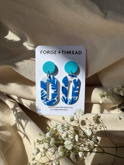 BLUE MATISSE OVAL DROP EARRINGS