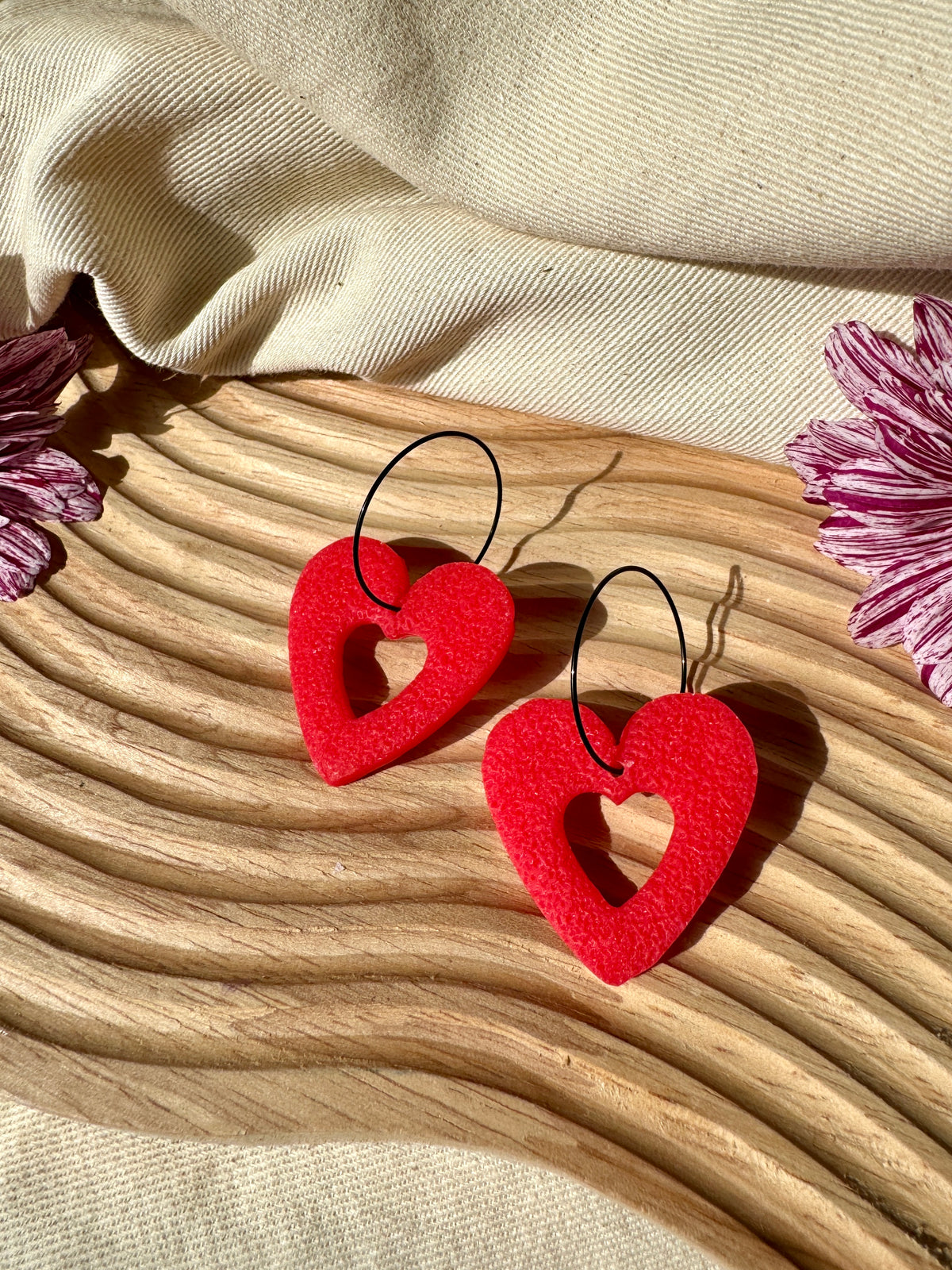 LARGE RED TEXTURED HEARTS - SALE