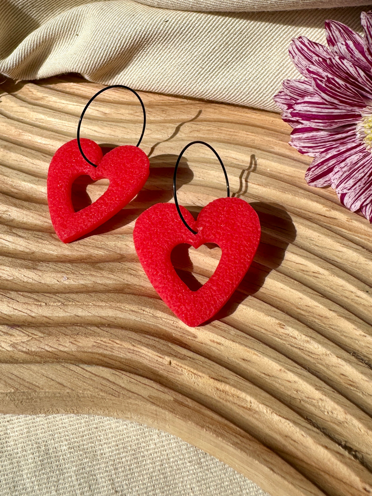 LARGE RED TEXTURED HEARTS - SALE