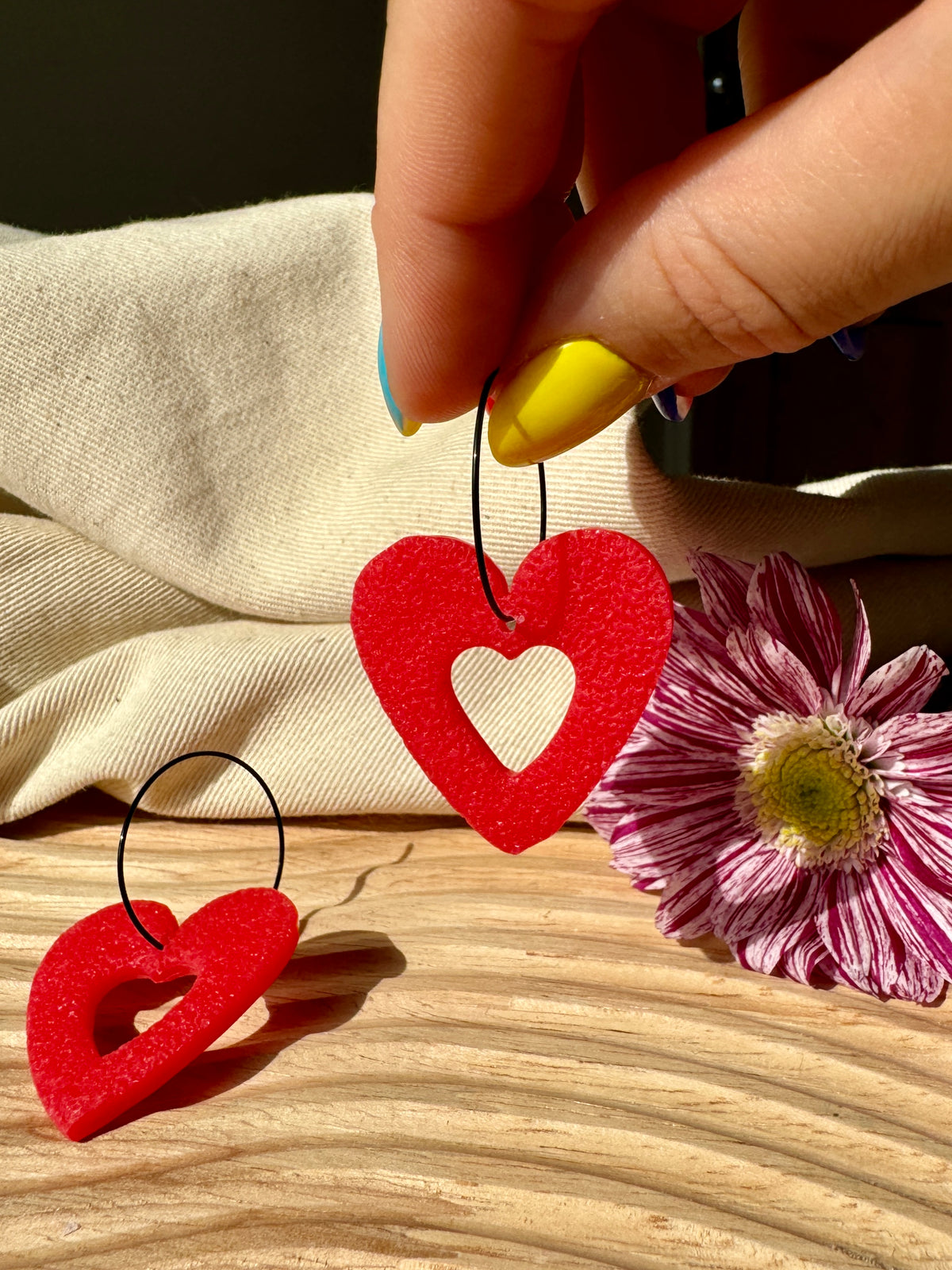 LARGE RED TEXTURED HEARTS - SALE