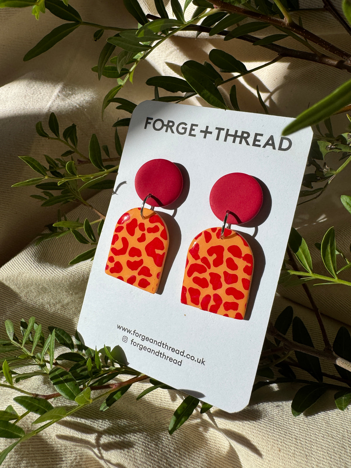 LEOPARD OVAL EARRINGS