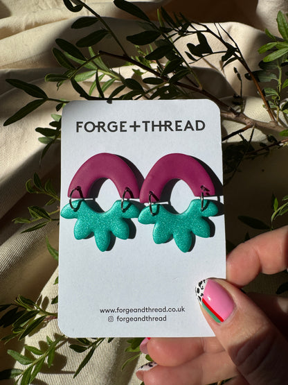 MAISY EARRING - PURPLE & TURQUOISE