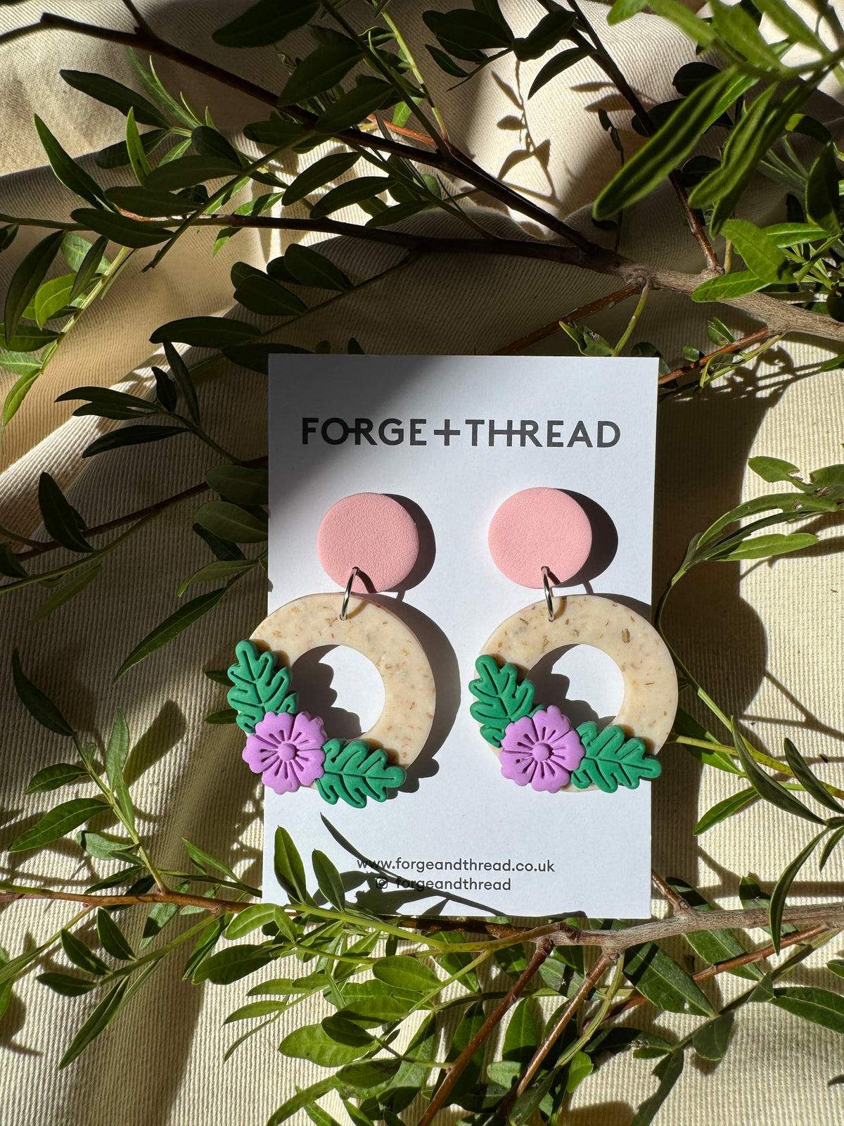3D FLOWER CIRCLE EARRINGS