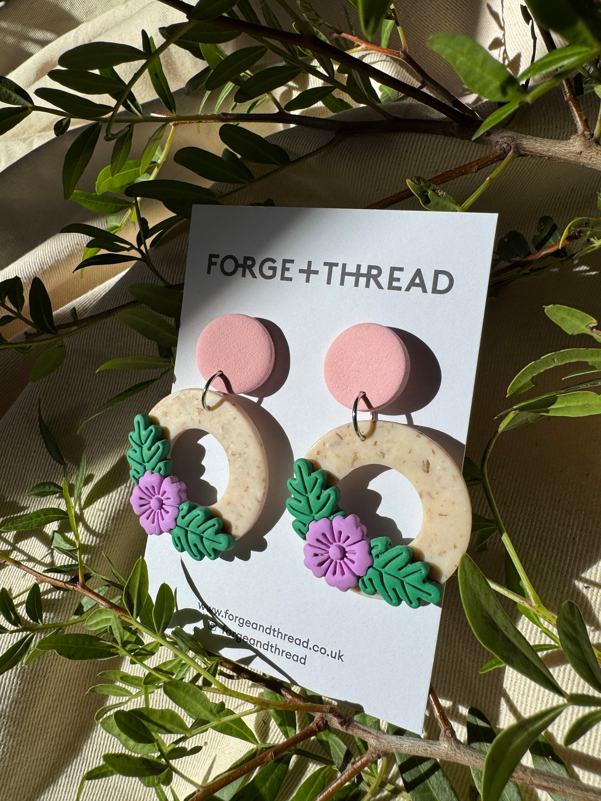 3D FLOWER CIRCLE EARRINGS