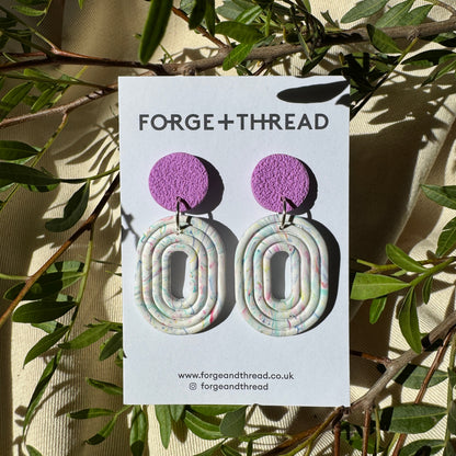 MULTICOLOUR MARBLED LOOP EARRING
