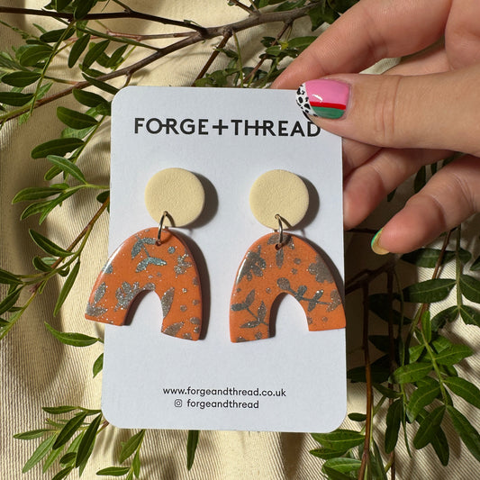 FLORAL ARC - SILVER & ORANGE