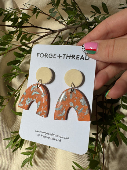 FLORAL ARC - SILVER & ORANGE