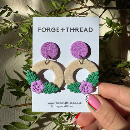 3D FLOWER CIRCLE EARRINGS