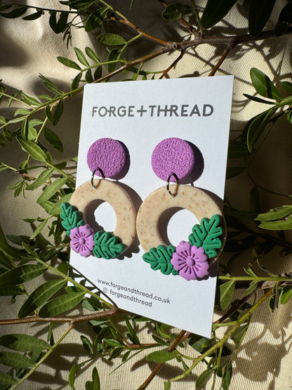 3D FLOWER CIRCLE EARRINGS