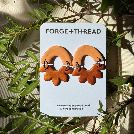 MAISY EARRING - ORANGE & BRONZE
